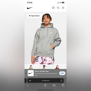 Women’s grey nike hoodie